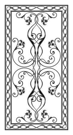 simetrichnyh pattern with floral ornament edged with openwork frame for use on tabletopの写真素材