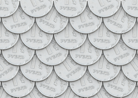 lot of silver coins laid out in mailの写真素材