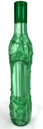 original color glass bottle isolated on white backgroundの写真素材