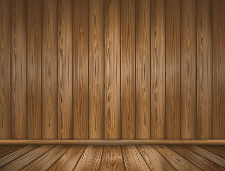 Empty wooden room. Wooden wall and floorのイラスト素材