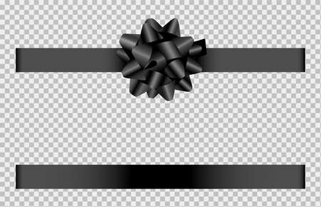 black bow and ribbonのイラスト素材