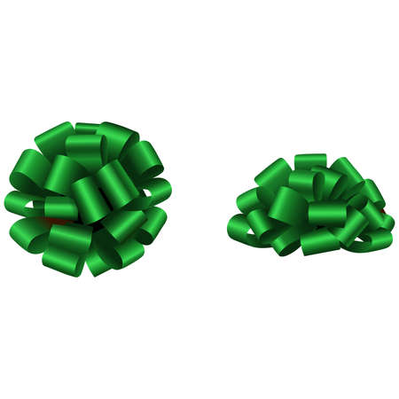 Green isolated bow. Side and top viewのイラスト素材