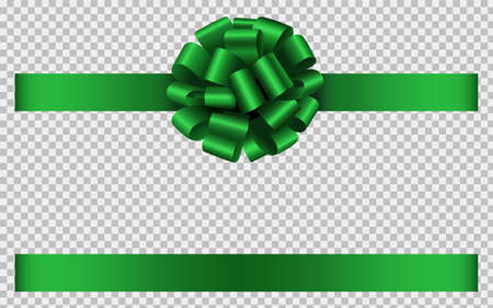 green ribbon with bowのイラスト素材
