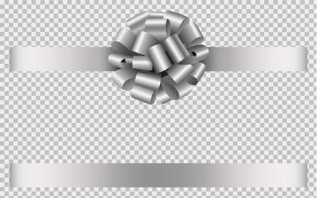 silver ribbon with bowのイラスト素材