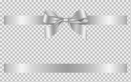 silver bow and ribbonのイラスト素材