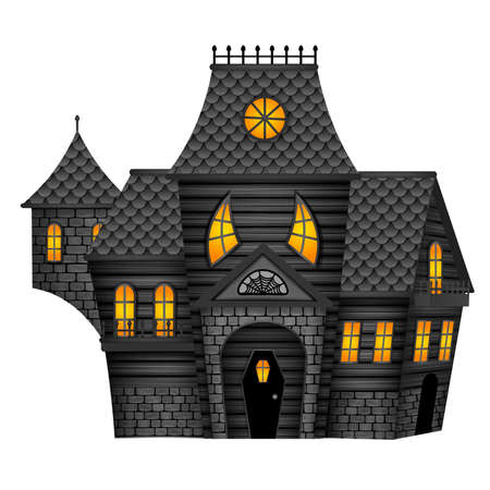 Isolated halloween house illustration. haunted houseのイラスト素材