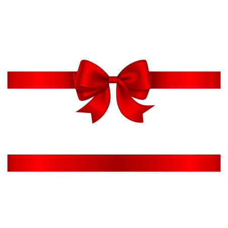 Red bow and ribbon vectorのイラスト素材