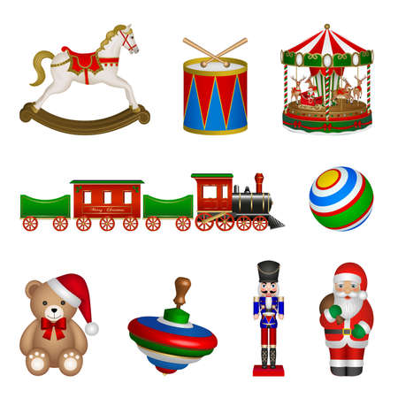 Set of isolated christmas toysのイラスト素材