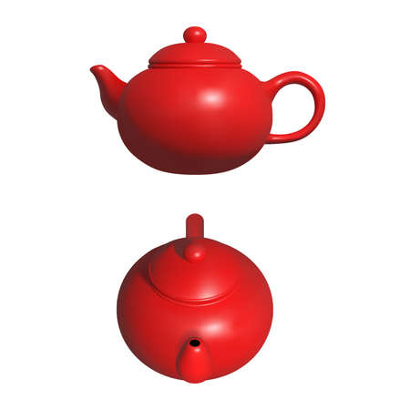 Isolated 3d chinese teapot iluustrationのイラスト素材