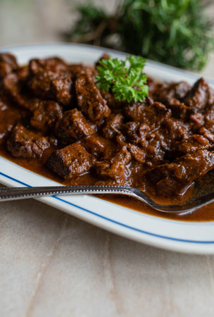 German beef goulash. Sunday meat dishの写真素材