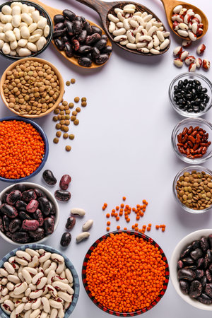Red and brown lentils, black, brown and white beans are legumes that contain a lot of protein are...