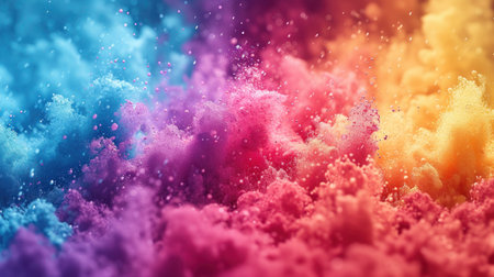 Vibrant abstract background in splashes rainbow colors creating mesmerizing and eye-catching design for joy and inspirationの写真素材
