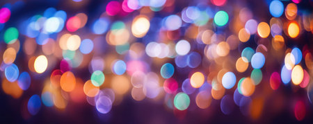 Abstract blur of Christmas festivity an image of a joyful and bokeh filled night light backgroundの写真素材