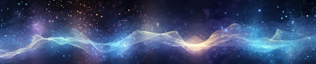 Banner abstract particle soundwave or voice pattern backgroundの写真素材