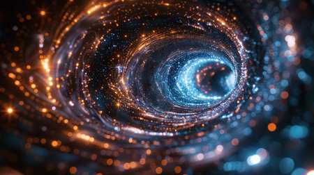 Abstract futuristic spiral tunnel for scientific and fantasy conceptsの写真素材