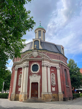 Church of St. Clement is baroque Catholic church in the historic center of Munsterの写真素材