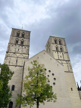 Romanesque vestwerk of St. Pauls Cathedral, Munster, Nordrhein-Westfalen, Deutschland