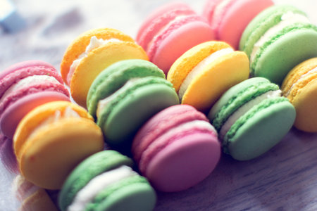 background from colorful macaroons