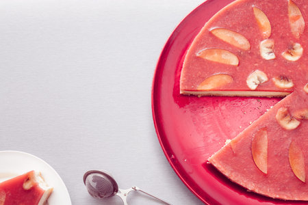 red cheesecake decoration by nectarine