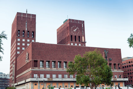 Oslo City Hall close upの写真素材