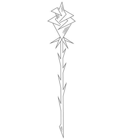 vector illustration shows a rose denoting angerのイラスト素材