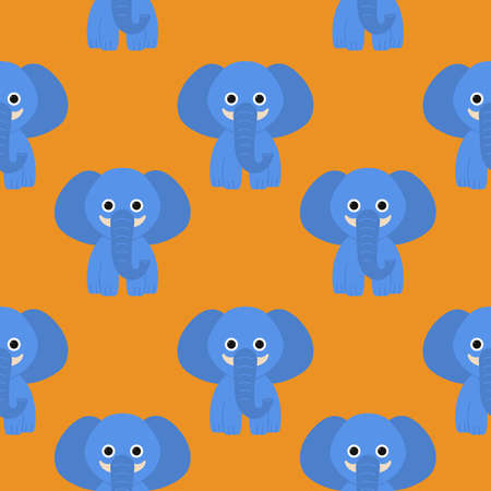 Cute pattern elephant cartoon vector illustration. Can be used for printing on T-shirts, baby clothes, fashion designs, baby shower invitation card.のイラスト素材