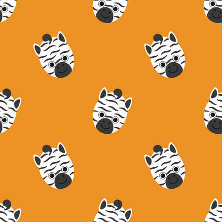 Cute little zebra print vector pattern. The illustration can be used as a print for posters, cards, T-shirts.のイラスト素材