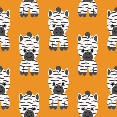 Cute little zebra print vector pattern. The illustration can be used as a print for posters, cards, T-shirts.のイラスト素材