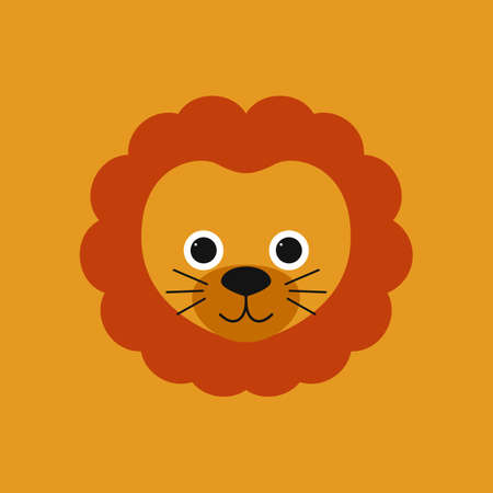 Drawn vector illustration of a cute funny lion. Isolated objects. Can be used for printing on T-shirts, children's clothing, fashion designs. Cute and funny poster.のイラスト素材