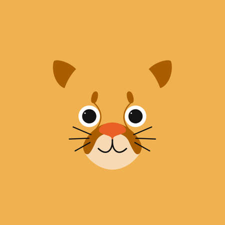 Cute baby puma cartoon. Vector illustration isolated on a colored background, application for children, game, book, print, card, sticker.のイラスト素材