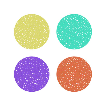 Abstract geometric illustration with circles and elements. Modern abstract design for paper, cover, fabric, interior and other users. Circles on a white background.のイラスト素材