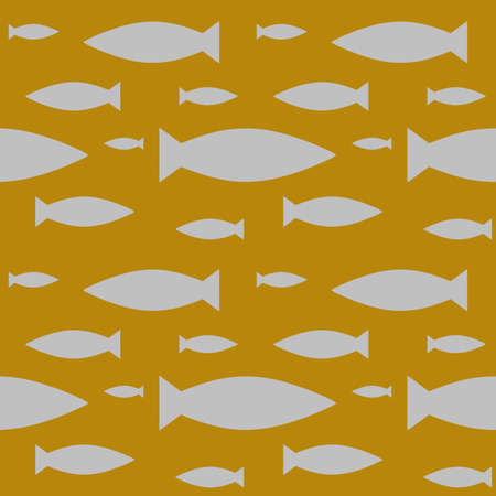 Fish seamless pattern design for print, t-shirt design, design element. Primitive drawing. Colored fish pattern.のイラスト素材