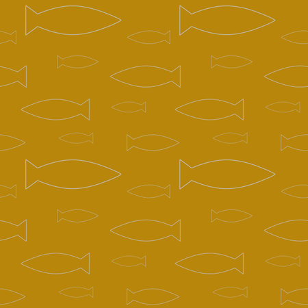 Fish seamless pattern design for print, t-shirt design, design element. Primitive drawing. Colored fish pattern.のイラスト素材