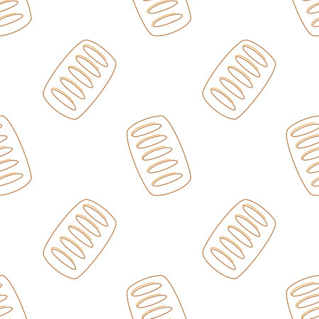 Baking pattern. A set of pastries from a bakery or pastry shop. Bakery or cafe concept. Vector illustration.のイラスト素材