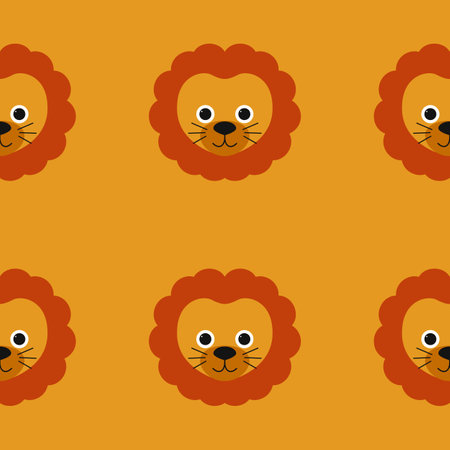 Cute pattern lion cartoon vector illustration. Can be used for printing on T-shirts, baby clothes, fashion designs, baby shower invitation card.のイラスト素材