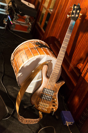 Genuine Goat Skin Metal Drum and Wood Guitar