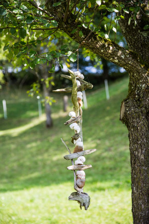Home made Dried Wood and Snails Tree Hanging Decoration