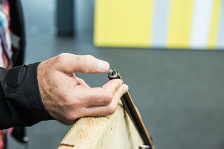 Man Hand Showing Coated Cables Wiring