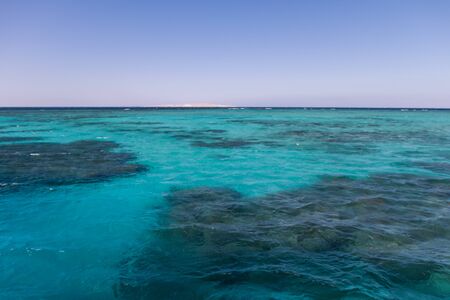 Turquoise Blue Water in Egyptian Red Sea Reefsの写真素材