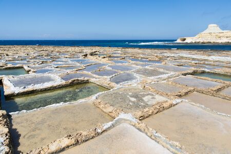 Gozo Island Natural Salines and Limestone Formationsの写真素材