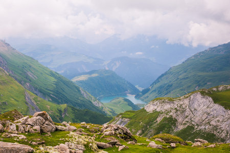 Rocky Mountain Landscape with Lake in the Background