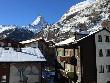Winter view of Zermattのeditorial素材
