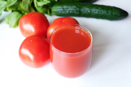 Fresh tomato juice and vegetables tomatoes tastyの写真素材
