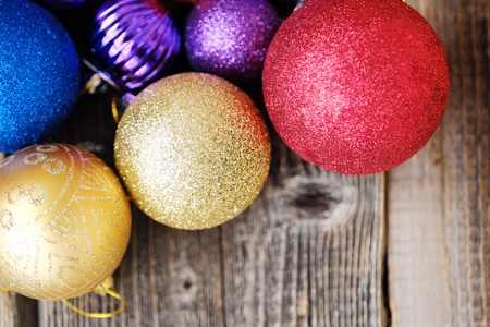 Beautiful colored Christmas toys on the treeの写真素材