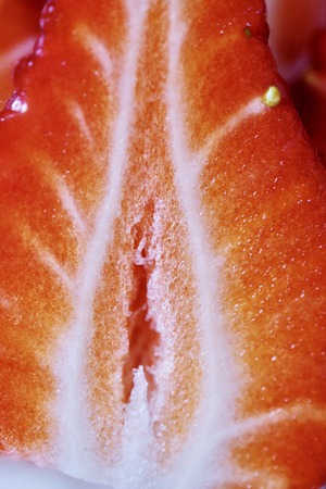 Tasty fresh strawberry summer season close upの写真素材