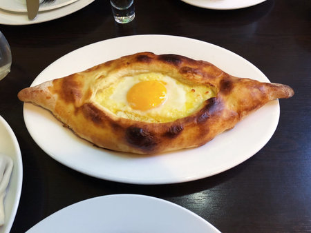 Georgian khachapuri food in a cafe