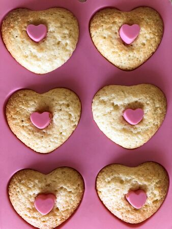 Delicious pastries donuts for Breakfast close upの写真素材
