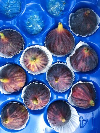 Delicious fresh figs on the market close upの写真素材