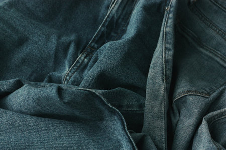 Beautiful blue jeans with pockets close up