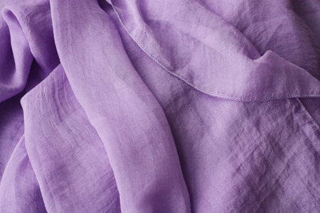 Beautiful light lilac handkerchief close up view